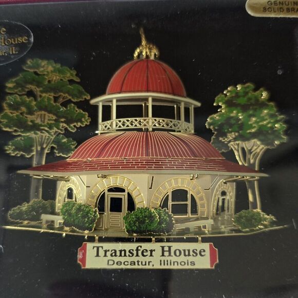 National Treasures Transfer House Christmas Ornament Brass Travel Illinois‎ - Picture 1 of 7